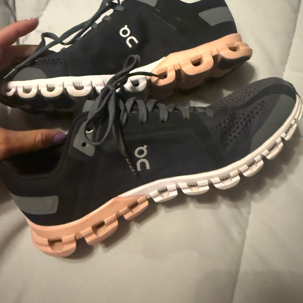 On Black and White Athletic Shoes with Cushioned Sole